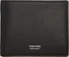 Tom Ford Black Soft Grain Leather T Line Classic Bifold Wallet