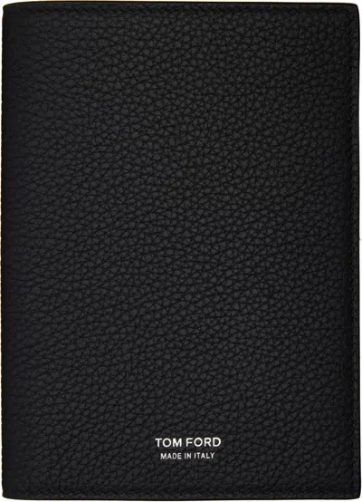 Tom Ford Black Soft Grain Leather T Line Passport Holder