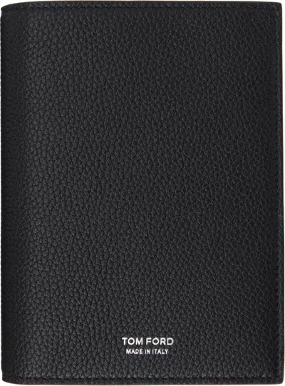 Tom Ford Black Soft Grain Leather T Line Passport Holder