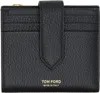 Tom Ford Black Soft Grain Leather Wallet In Black