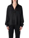 Tom Ford Black Solid Shirt Collar Polo In Black