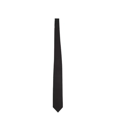 Tom Ford Black Solid Tie In White