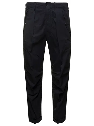 Tom Ford Black Straight Leg Cargo Trousers In Cotton Man