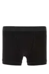 Tom Ford Stretch Cotton Boxer With Elastic Waistband In Black