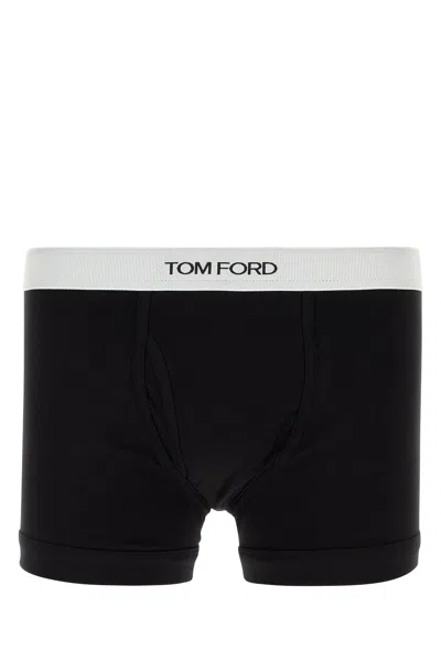 Tom Ford Black Stretch Cotton Boxer Set