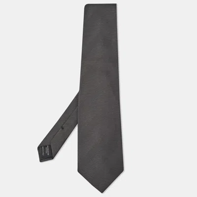 Pre-owned Tom Ford Black Stripe Jacquard Tie