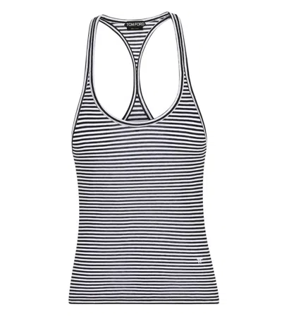 Tom Ford Black Stripes Scoop Neck Tank Top