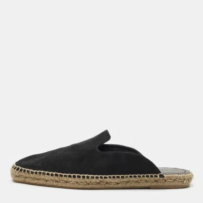 Pre-owned Tom Ford Black Suede Espadrille Flat Mules Size 44