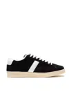 Tom Ford Blake Sneakers Suede Upper Contrast Stripe Rubber Sole In Black
