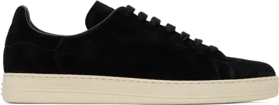 TOM FORD BLACK SUEDE WARWICK SNEAKERS