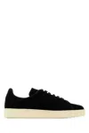 Tom Ford Suede Low-top Sneakers Warwick Silhouette Toe Rubber Sole In Blackcream