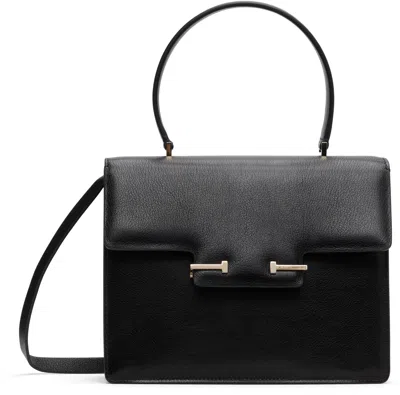 Tom Ford Black Supple Leather Aube Small Top Handle Bag
