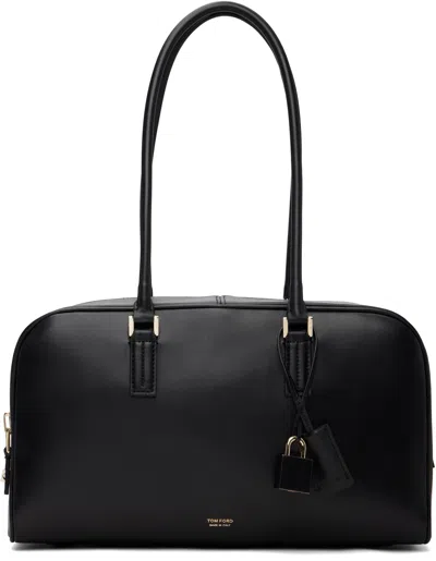 Tom Ford Black Supple Leather Zipped Small Stryke Shoulder Bag