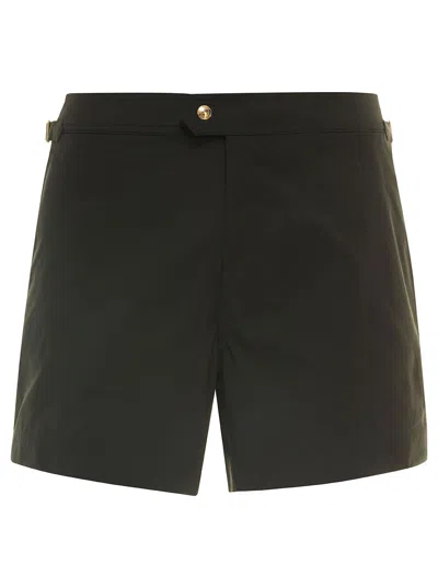 Tom Ford Swimsuit With Buckle On The Front In Tech Fabric In Green