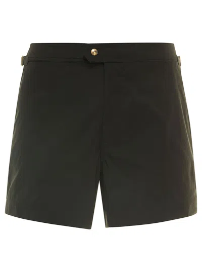 Tom Ford Black Swimsuit With Buckle On The Front In Tech Fabric Man