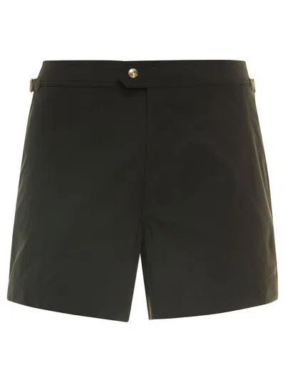 Tom Ford Black Swimsuit With Buckle On The Front In Tech Fabric Man