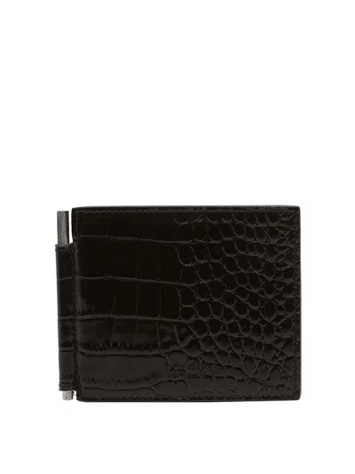 Tom Ford Black T Line Wallet In Brown