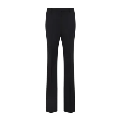 Tom Ford Black Tailored Straight Wool And Silk Pants