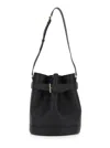 Tom Ford Black Medium Bucket Bag With Adjustable Shoulder Strap And Buckle Closure In Grained Leather Woman In Black