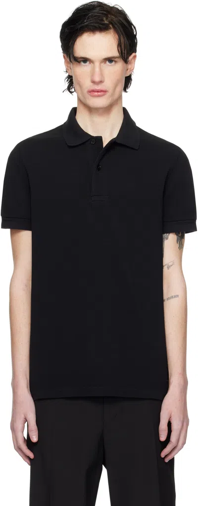 TOM FORD BLACK TENNIS PIQUET POLO