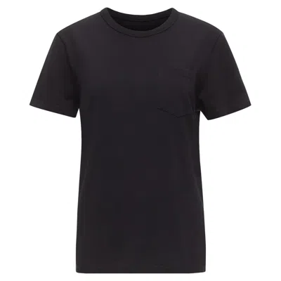 Tom Ford Black Tf Logo Embroidered Pocketed Round Neck Tshirt It46 Xl