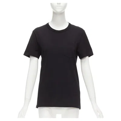 Pre-owned Tom Ford Black Tf Logo Embroidered Pocketed Round Neck Tshirt It46 Xl