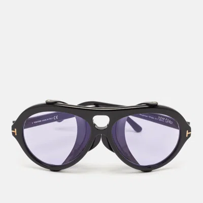 Pre-owned Tom Ford Black Tf882 Neughman Aviator Sunglasses