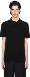 Tom Ford Black Three-button Polo In Black