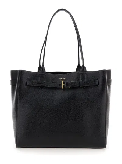 Tom Ford Black Tote Bag With T Detail