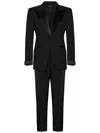 Tom Ford Black Tuxedo Suit With Satin Lapels In Black