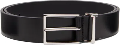 Tom Ford Black Vacchetta Leather T Loop Belt