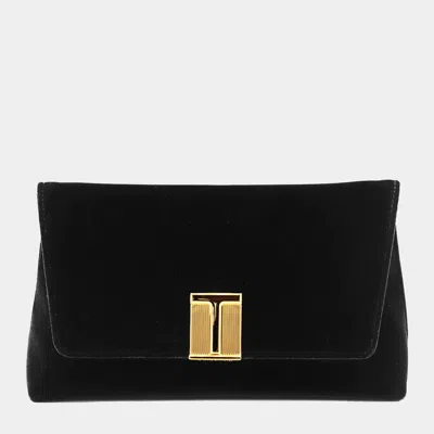 Tom Ford Black Velvet And Viscose Shoulder Bag
