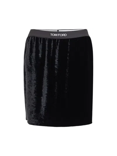 Tom Ford Black Velvet Miniskirt