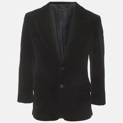 Pre-owned Tom Ford Black Velvet Single Breasted Regular Fit Blazer Xxl