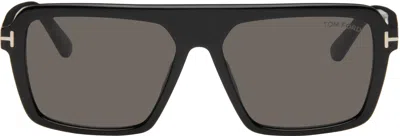 Tom Ford Black Vincent Sunglasses In 01a Shiny Black, Eco
