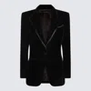 Tom Ford Single-breasted Velvet Blazer In Black
