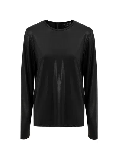 Tom Ford Black Viscose Mesh With Poster Zip - Long Sleeves