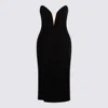 Tom Ford Strapless Plunge Neck Stretch Velvet Cocktail Dress In Black