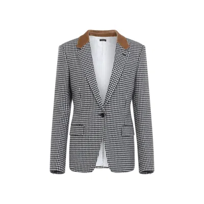 TOM FORD TOM FORD BLACK WHITE PIED DE POULE JACKET
