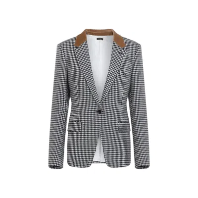 TOM FORD TOM FORD BLACK WHITE PIED DE POULE JACKET