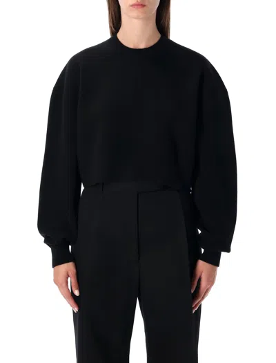 TOM FORD BLACK WOOL AND CASHMERE CROPPED SWEATER