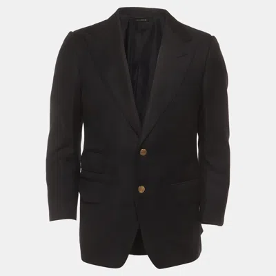 Pre-owned Tom Ford Black Wool Blend Long Sleeve Jacket L