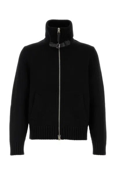 TOM FORD BLACK WOOL CARDIGAN