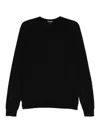 Tom Ford Black Fine Wool Crew Jumper In Black
