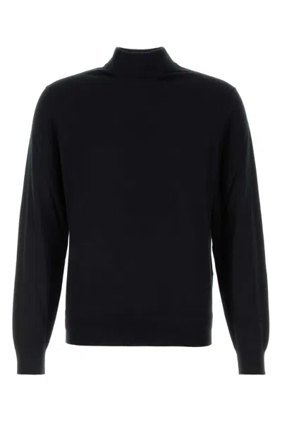 Tom Ford Black Wool Sweater In Blue