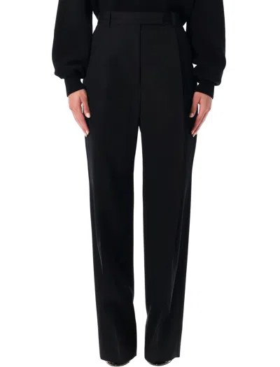 Tom Ford Tailored Wool Wide Leg Trousers In Black