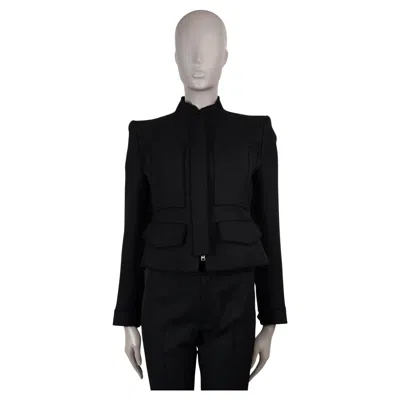 Pre-owned Tom Ford Black Wool Utilitarian Twill Blazer Jacket 38 Xs