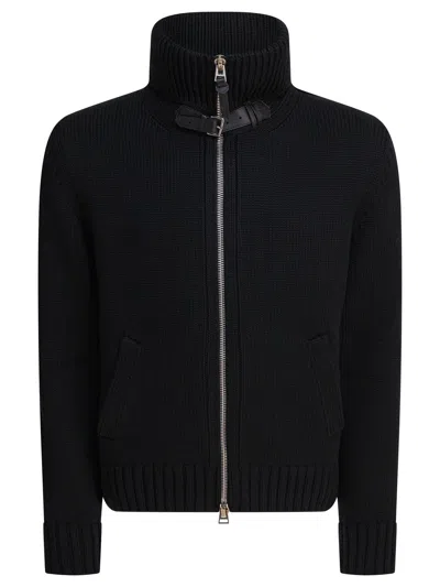 Tom Ford Black Wool Wool Jacket In Blue