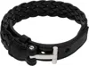 Tom Ford Black Woven Leather T Bracelet