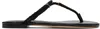 Tom Ford Black Woven Suede Lily Thong Sandals In Black